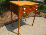 Outstanding Solid Maple Side Table With Fold Open Leaves