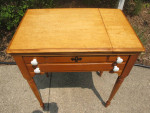 Outstanding Solid Maple Side Table With Fold Open Leaves