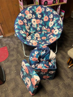 glider rocker&Granite Top End Table Both