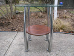 Terrific Round Beveled Glass Table With Lower Shelf