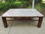 Spectacular Heritage Henredon Mahogany and Granite Coffee Table