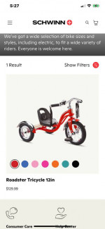 Schwinn roadster tricycle, trike bike new $140. I’m asking.