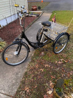 24” Adult Three wheeled electric bicycle w/ basket