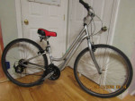 TREK 7100; 5'1" to 5'4"; step thru hybrid; grey
