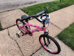 20" Dynacraft Outcast Bike for Girls + Training Wheels and Helmet