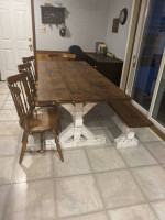 Rustic Farmhouse Dining Table - Tressle Style