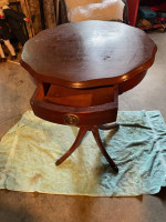 Reduced: Round Drum End Table (1 drawer)