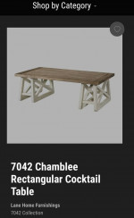 New in box rectangle cocktail table by lane