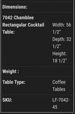 New in box rectangle cocktail table by lane