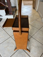 Vintage Danish Mid Century Telephone Stand Table Book Magazine Rack Sm