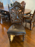 Beautiful 7 Piece Real Wood Dining Room Set Table and 6 Chairs Set