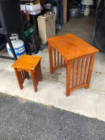 Two 2 pair nested tables table wood wooden