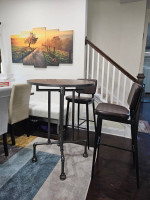Faux Leather Bar Stools (2) (NEW) + Bar Table - NEW