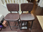 Faux Leather Bar Stools (2) (NEW) + Bar Table - NEW
