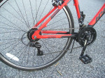 Hyper Bicycle 700c Men's Spinfit Hybrid Bike, Black and Red