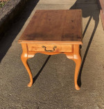 REAL WOOD Bassett End Table with Drawer * Queen Anne Legs
