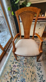 Dining table with eight chairs