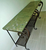 Wrought Iron & Marble Buffet Table-Naples