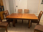 Solid Wood Dining Table with 6 Chairs