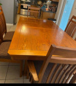Solid Wood Dining Table with 6 Chairs