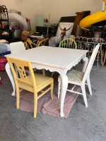 Antique/distressed dining table and 4 chairs