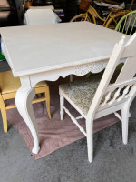 Antique/distressed dining table and 4 chairs