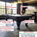 POOL TABLE, NEW, 1" SLATE, Solid Wood, Delivery and Setup Available!