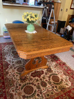 Oak Dining Table and 4 Oak Chairs