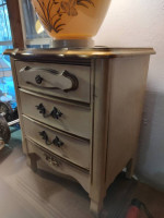 Nice 2 drawer French provincial end table, original
