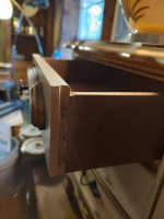 Nice 2 drawer French provincial end table, original