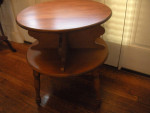 Round Maple 2-tier side table - 24" dia.