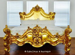 Fabulous & Baroque: Full Gold Leaf Bed Frame and 3 Drawer Side Table