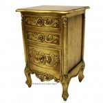 Fabulous & Baroque: Full Gold Leaf Bed Frame and 3 Drawer Side Table