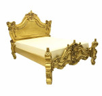 Fabulous & Baroque: Full Gold Leaf Bed Frame and 3 Drawer Side Table
