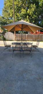 Homecrest Patio Square Table & (6) High-Back Spring Chairs