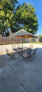 Homecrest Patio Square Table & (6) High-Back Spring Chairs