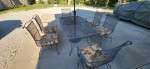 Homecrest Patio Square Table & (6) High-Back Spring Chairs
