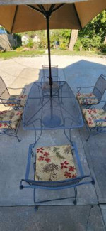 Homecrest Patio Square Table & (6) High-Back Spring Chairs
