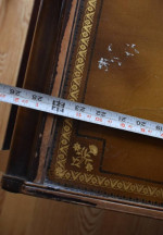 Antique Stickley Mahogany Side Table with Leather Inlay