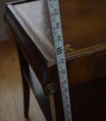 Antique Stickley Mahogany Side Table with Leather Inlay
