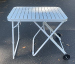 Metal Rolling Picnic Camping Fishing Barbecue Trolley Folding Table