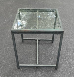 Metal And Glass Top Patio Porch Indoors Side Table Industrial Style