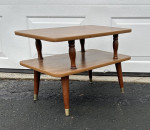 Vtg Mid Century Accent Side End Table Magazine Rack Nightstand