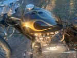 CUSTOM HARLEY / TRIUMPH CHOPPER CUSTOM FLAMES, AWESOME CHOPPER