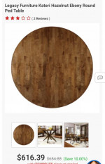 Legacy Classic Kateri Round Pedestal Table in Hazelnut Finish