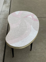 Mid-Century Modern Kidney-Shape MOSAIC TILE Table - Vintage MCM Table