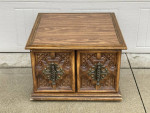 Mid-Century Mediterranean-Style Square End Table - Vintage Cabinet