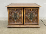 Mid-Century Mediterranean-Style Square End Table - Vintage Cabinet