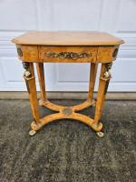 Empire style burlwood side table
