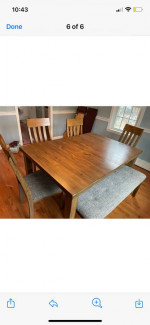 Kitchen table and chairs/bench